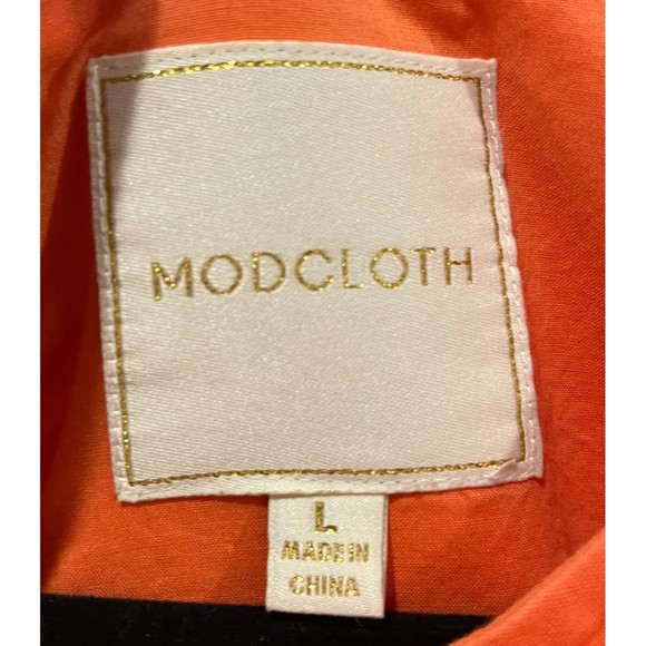 MODCLOTH Sherbert Bow Sleeveless Pockets Orange Mini Dress - Picture 2 of 5